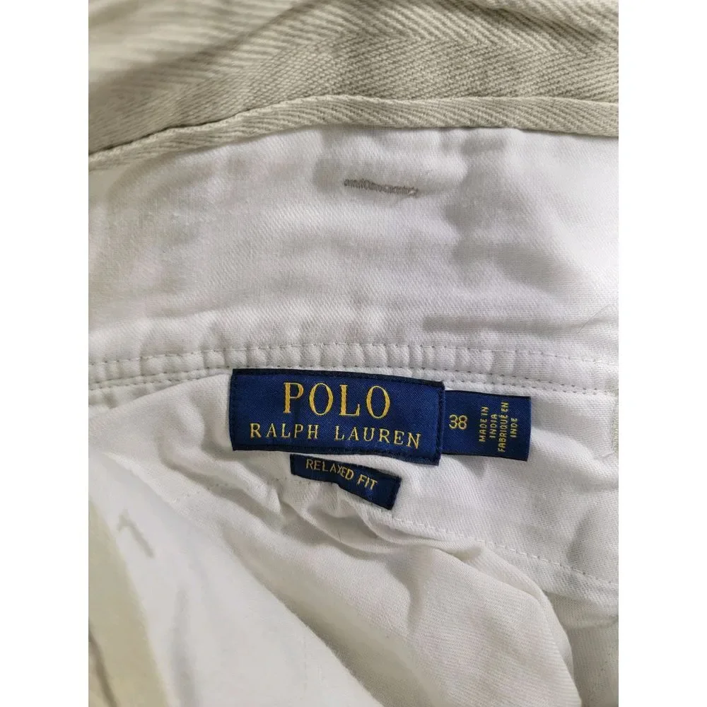 Polo Ralph Lauren‎ Shorts 39x10 Beige Cargo Relaxed Fit Pockets Outdoor Utility